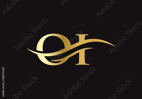 OI logo design. Creative and Minimalist Letter OI Logo Design with water wave concept.