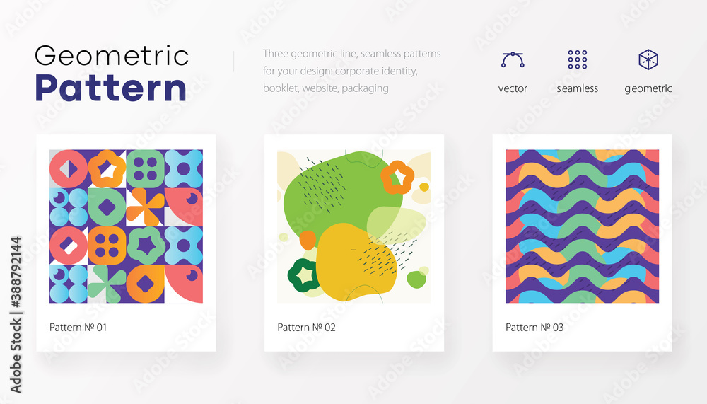 Set of youth vector geometric covers. Collection of cool vintage covers. Abstract shapes compositions. Geometry pattern with simple shape for web banner, presentation, package, fabric print, wallpaper
