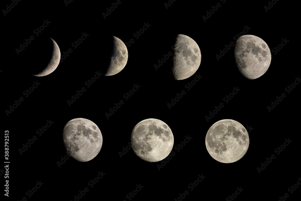 Obraz premium Zunehmender Mond, Phasen