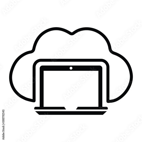 Cloud computing line icon. Outline vector graphics