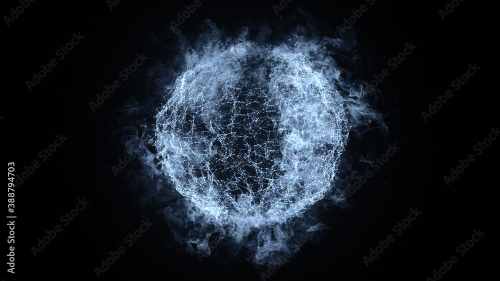 Abstract blurred plexus effect background. Fire planet earth with  particles. Mess communication technology network background with moving  lines and dot. Tech connection futuristic web concept texture. Stock  Illustration | Adobe Stock