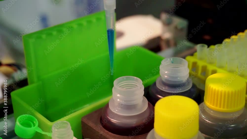 science and technology. laboratory equipment. demonstration of the work of a modern automatic substance analyzer. Close-up science and technology. laboratory equipment. demonstration of the work of a modern automatic substance analyzer. Close-up