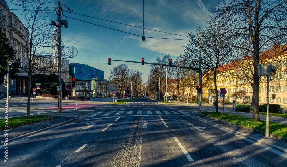 street scene in inner city graz