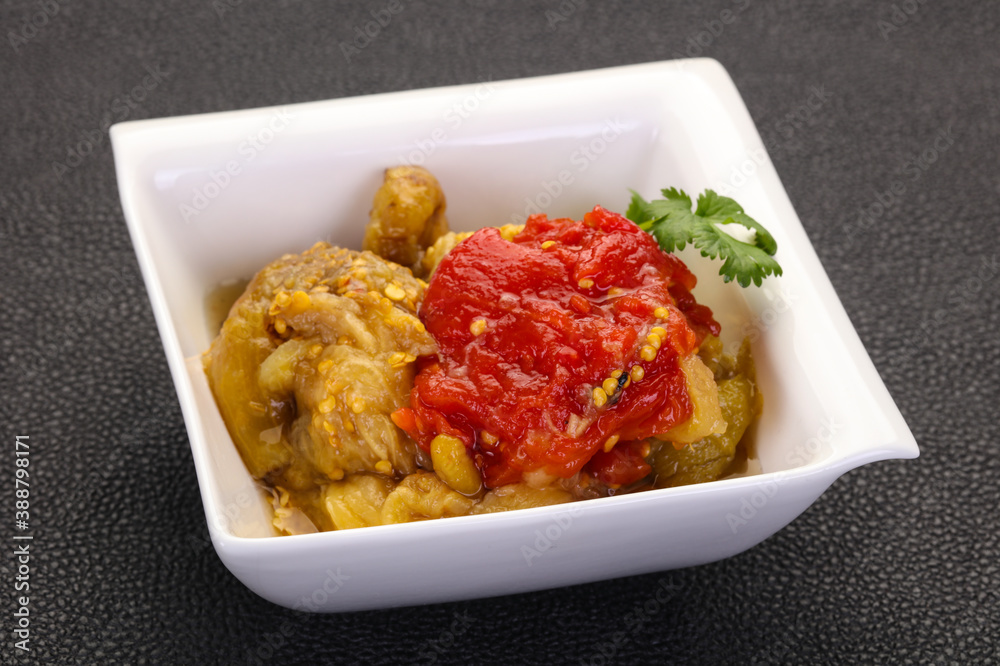 Caucasian cuisine - baked eggplant and tomato Caucasian cuisine - baked eggplant and tomato