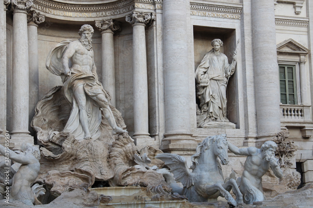Statue of Oceanus, Trevi fountain. Statue of Oceanus, Trevi fountain.