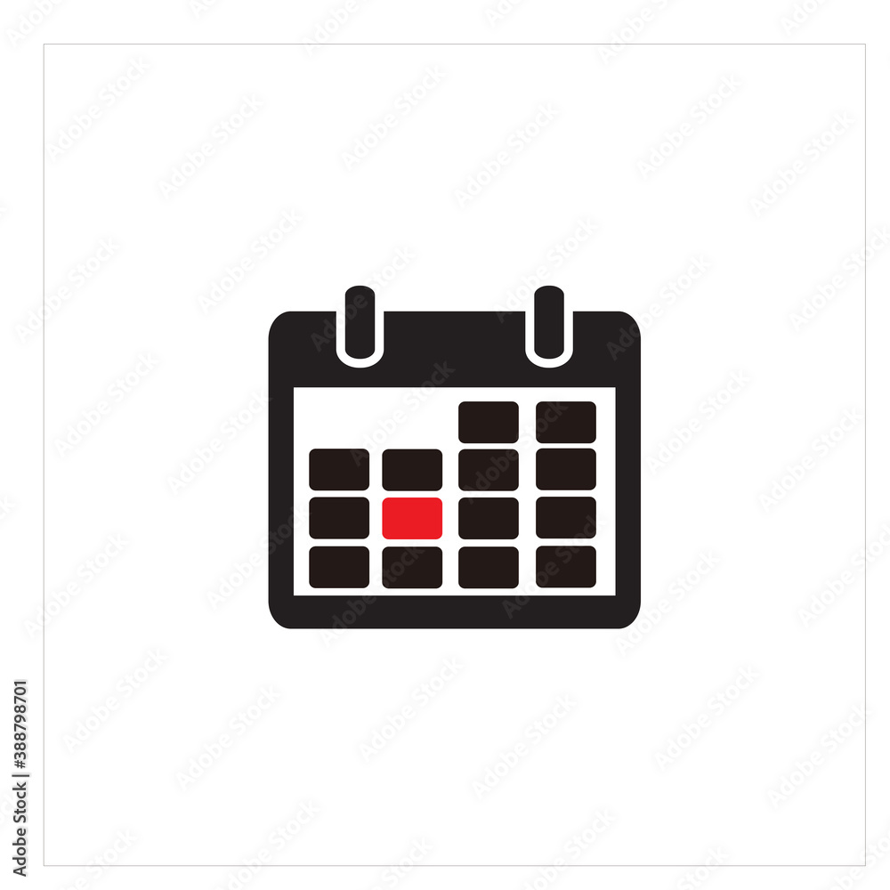 Calendar Icon Logo Vector Illustration with Holiday and Deadline Calendar Icon Logo Vector Illustration with Holiday and Deadline