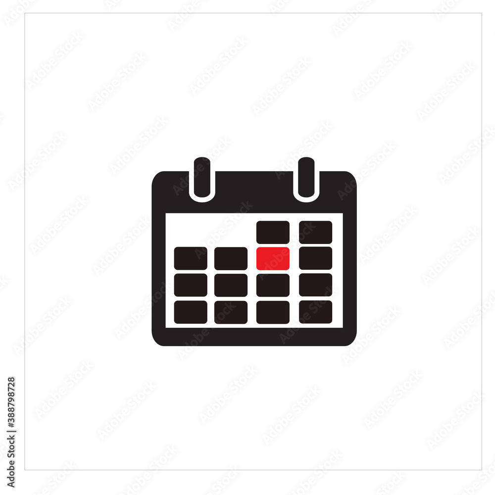 Calendar Icon Logo Vector Illustration with Holiday and Deadline Calendar Icon Logo Vector Illustration with Holiday and Deadline