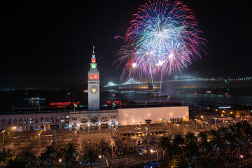 San Francisco New Year's Eve Fireworks at the Ferry Building