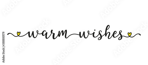 Hand sketched Warm Wishes quote as banner. Lettering for poster, label, sticker, flyer, header, card, advertisement, announcement..