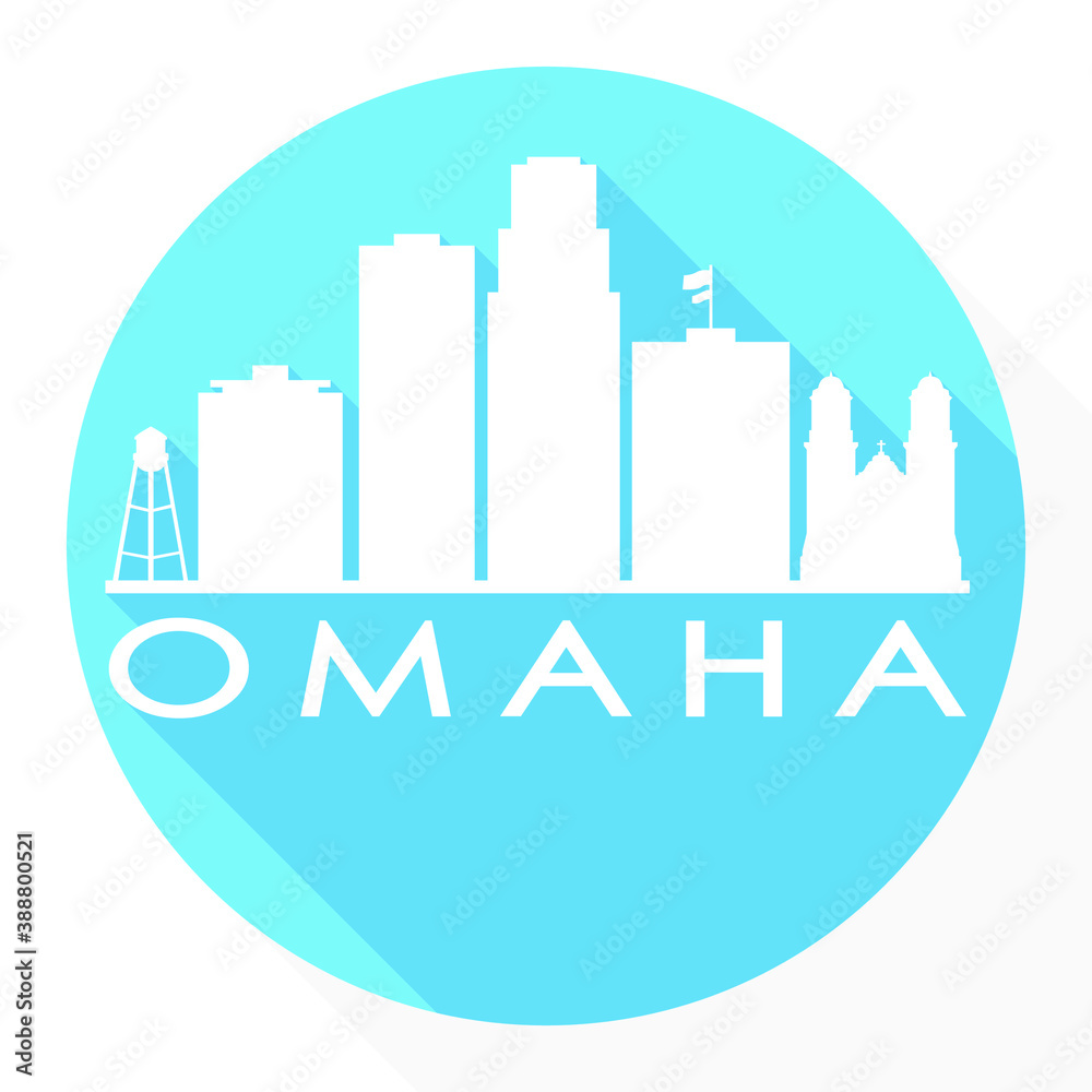 Omaha Nebraska Flat Icon Skyline Silhouette Design City Vector Art Famous Buildings. Omaha Nebraska Flat Icon Skyline Silhouette Design City Vector Art Famous Buildings.