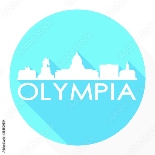 Olympia Washington USA Flat Icon Skyline Silhouette Design City Vector Art Logo.