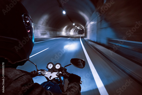Motorcycle Night Tunnel
