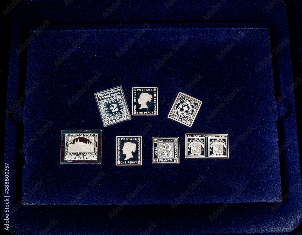 The most expensive postage stamps in the world are made in silver Stock