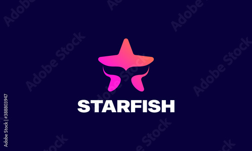 Star And Whale Tail Vector Logo Design Template