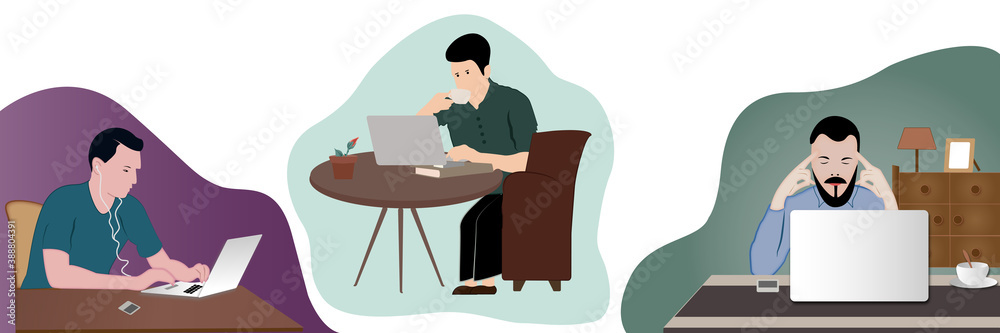 Working Professionals, person with laptop, work from home Working Professionals, person with laptop, work from home