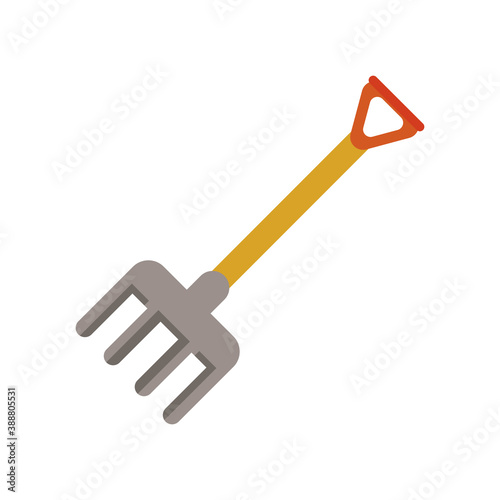 rake gardening tool flat style icon