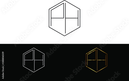 PH hexagon Shape minimalist  logo Design