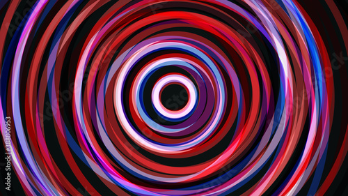 Abstract vibrant background with colorful red blue round circle lines