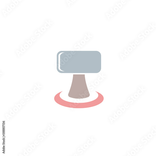 stationery icon, stamp illustration with color design, vector