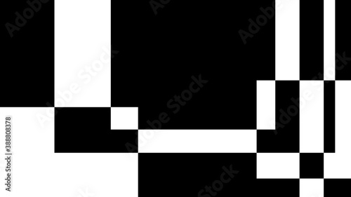 Abstract minimalistic geometric background concept with intersecting multi-size black and white rectangles