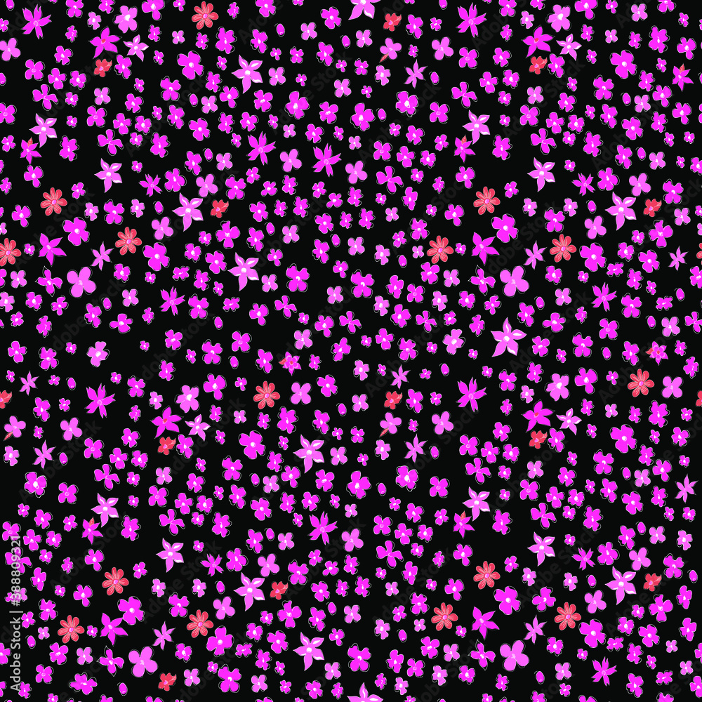 Seamless vector illustration with small pink flowers. Ditsy print. Seamless vector illustration with small pink flowers. Ditsy print.