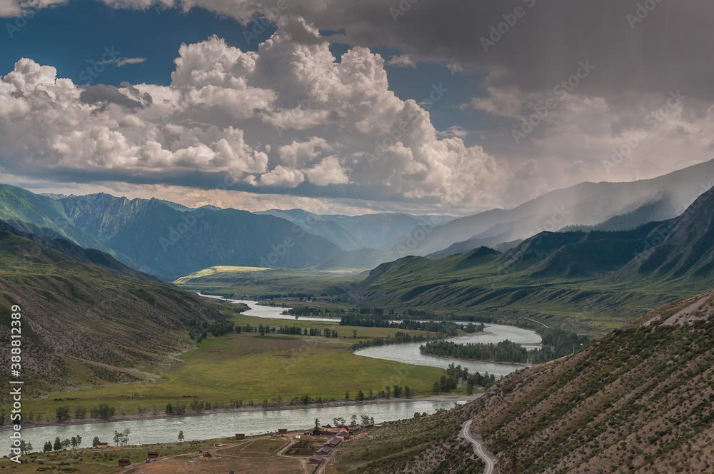 A beautiful Katun river in Altai mountains