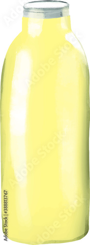 vegetarian soy milk in a glass container