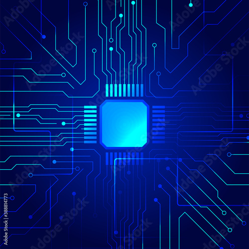 Computer board. Technology blue background texture