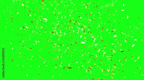 Golden Directional Confetti Explosion on Chroma Key