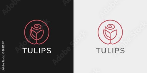 abstract gaeris style tulip flower logo