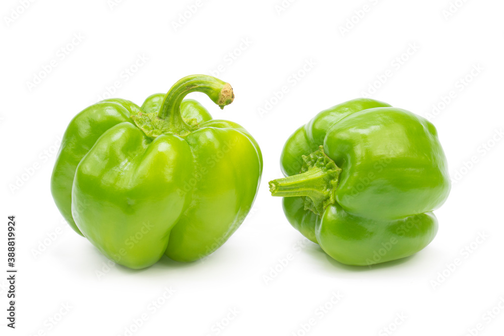 Two bell peppers (Capsicum annuum grossum) isolated on white background Two bell peppers (Capsicum annuum grossum) isolated on white background