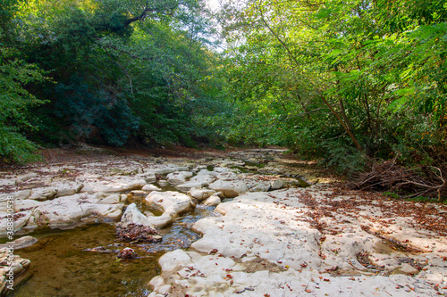 Dry mouth of the mountain river Belbek. Crimea