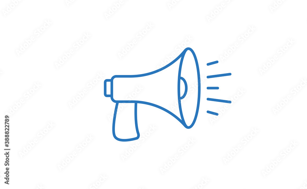 Megaphone linear icon, vector design with editable stroke. Loudspeaker, bullhorn symbol. Megaphone linear icon, vector design with editable stroke. Loudspeaker, bullhorn symbol.