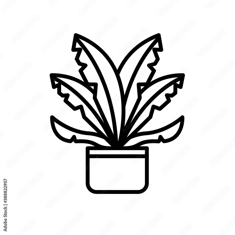 growth plant in ceramic pot line style icon growth plant in ceramic pot line style icon