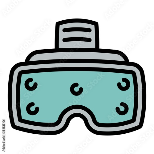 Simulation game goggles icon. Outline simulation game goggles vector icon for web design isolated on white background