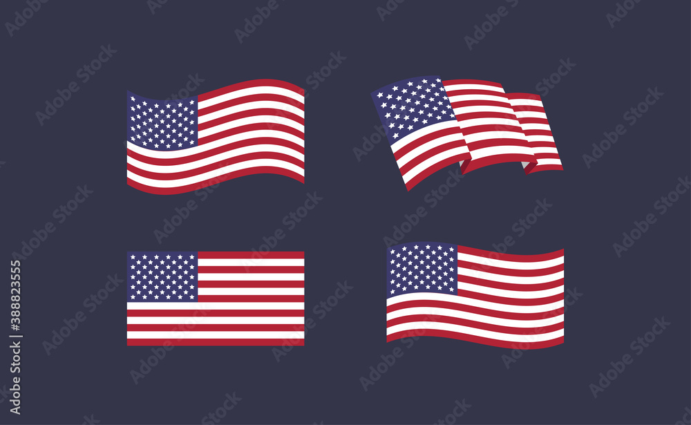 Flag of the United States of America. USA national symbol vector. Flag of the United States of America. USA national symbol vector.
