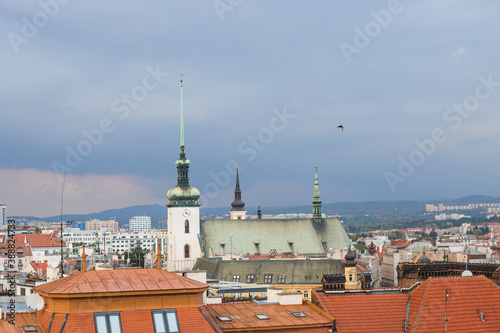 top views of the old town in Brno, Morawia, Czech Republic, Europe. Traveling by Czech republic