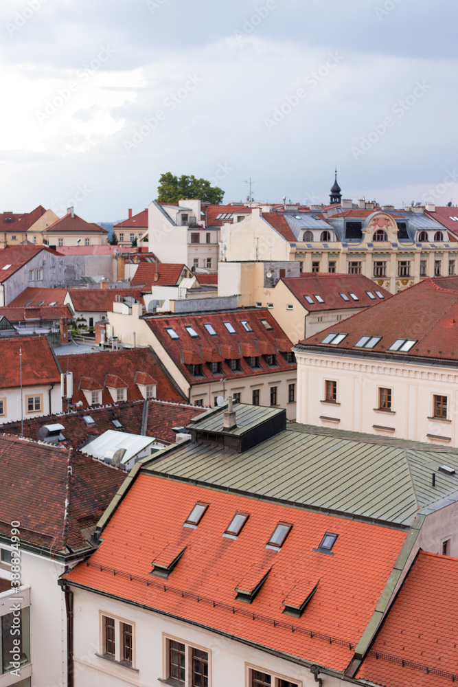 top views of the old town in Brno, Morawia, Czech Republic, Europe. Traveling by Czech republic