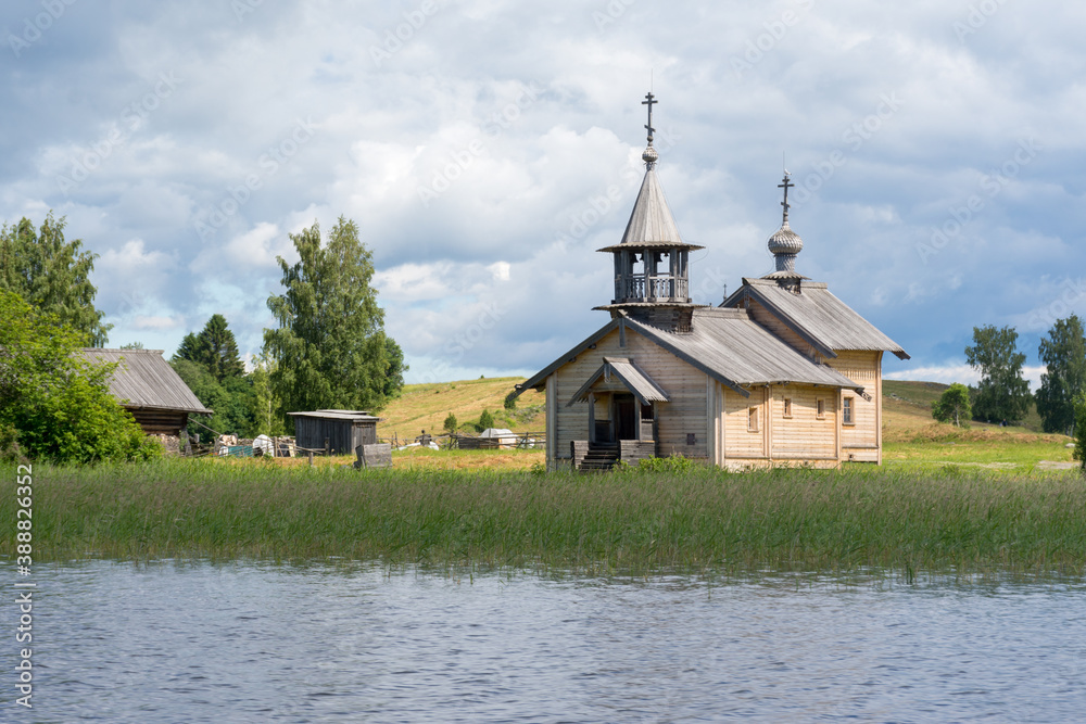 Wooden Church on the shore of Kizhi island in Karelia