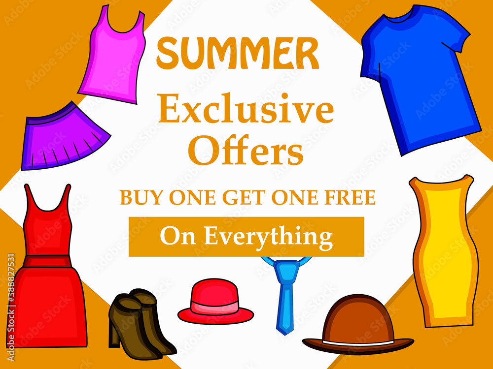 Illustration of elements of Summer Season background