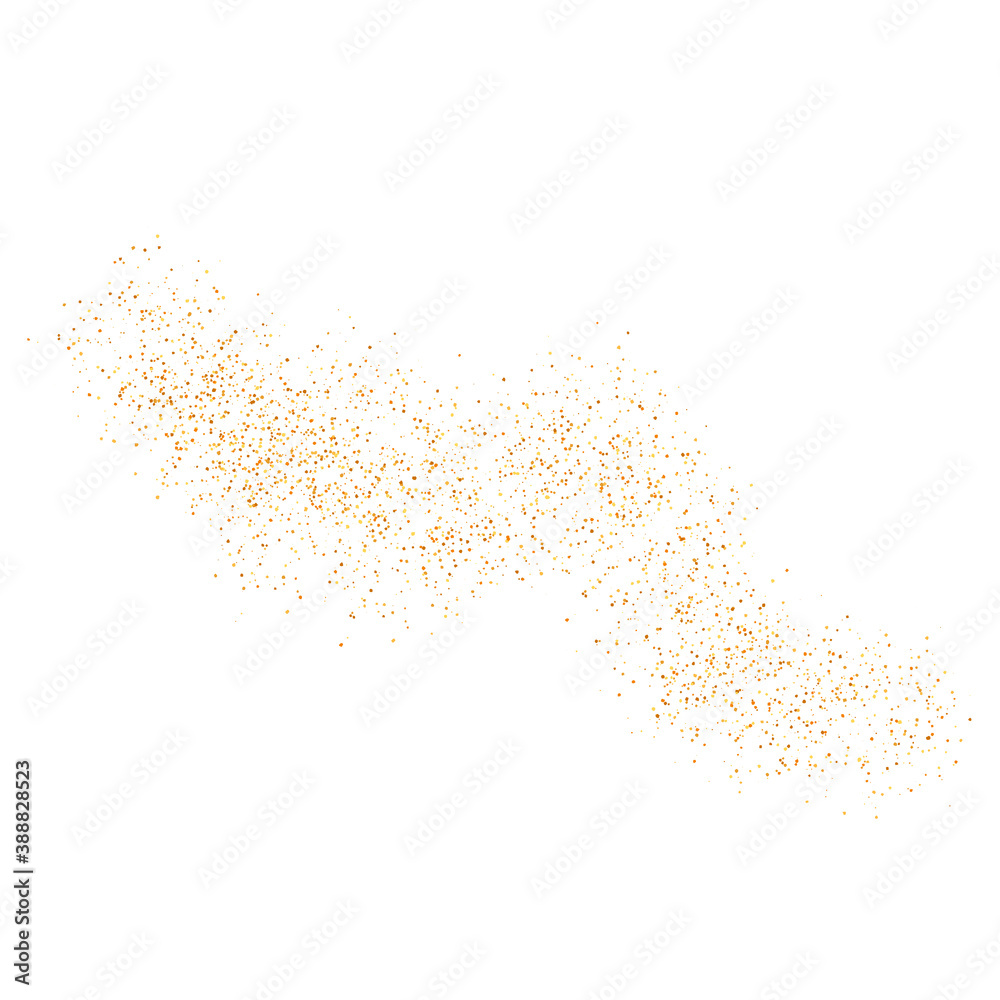 The texture of golden sand on a transparent background. Vector illustration