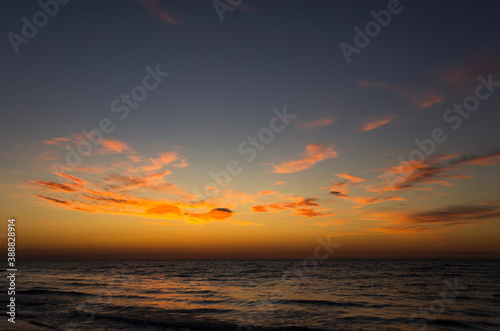 Colorful sunrise over the sea, landscape