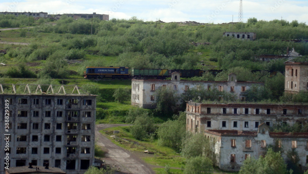 abandoned places old town the city of Vorkuta the time of year summer
