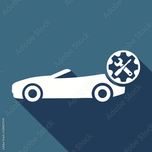 Car Service Icon, Car Repair Sign. Repair automobile, fix auto, wrench icon