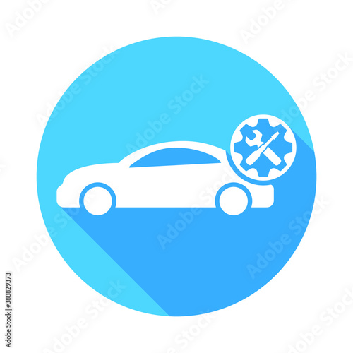 Car Service Icon, Car Repair Sign. Repair automobile, fix auto, wrench icon