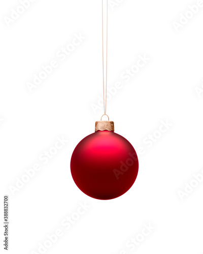 Burgundy red ribbed Christmas ball