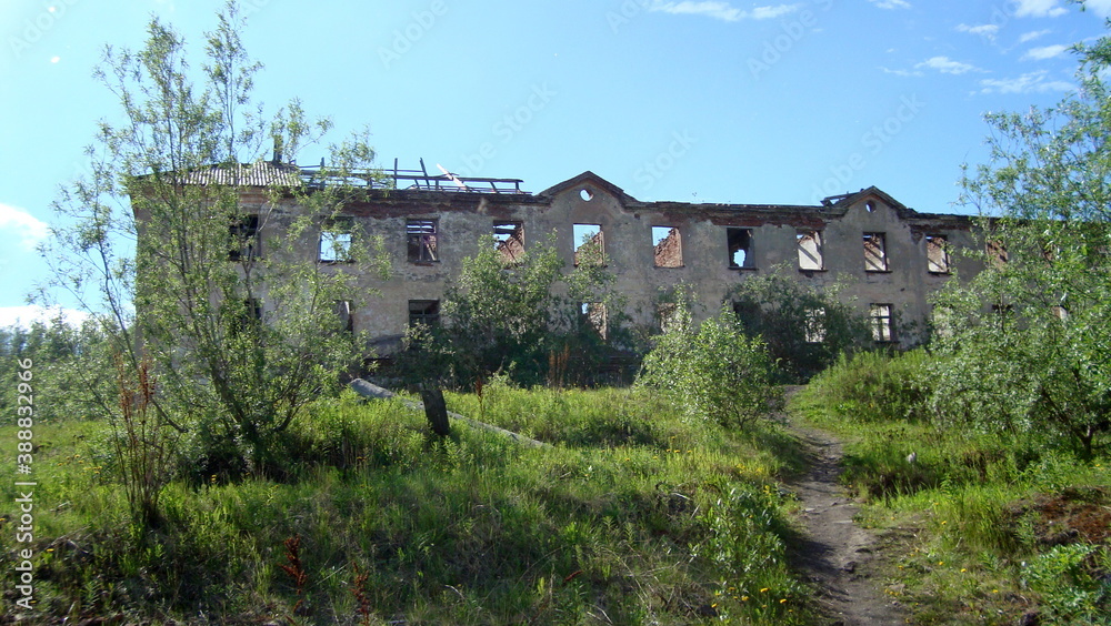 abandoned places old town the city of Vorkuta the time of year summer