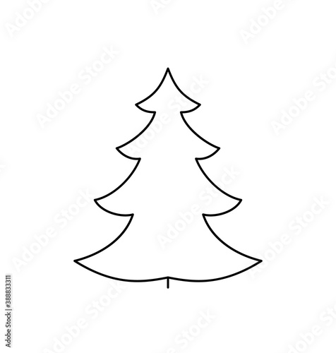 Christmas tree with black lines on a light background.