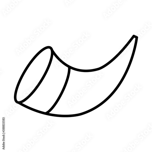 jewish shofar or horn, line style