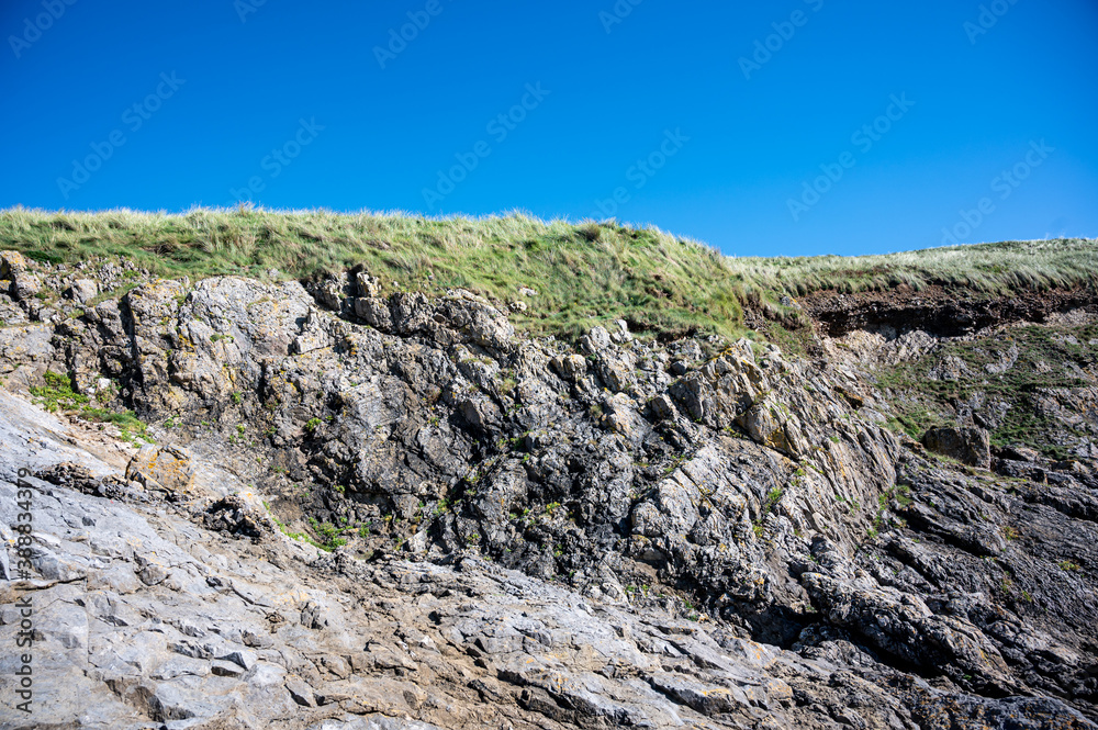 Geological landscape at Blue Pool, Broughton Bay, Gower Peninsula, Wales Geological landscape at Blue Pool, Broughton Bay, Gower Peninsula, Wales